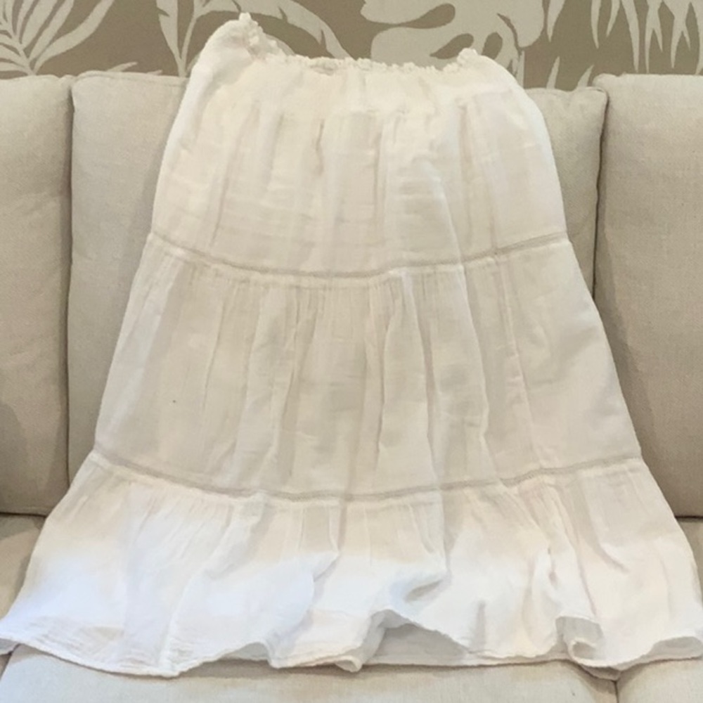 Rails White Tiered Maxi Skirt Resort Wear